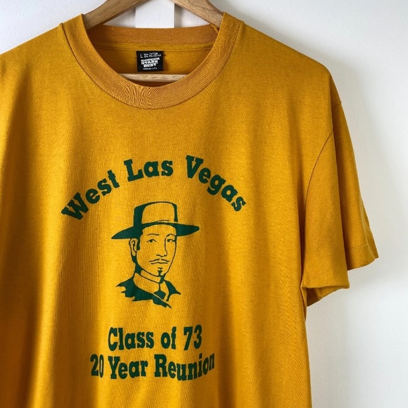 Vintage Screen Stars 90s West Las Vegas Reunion T Shirt Stitch Yellow Large - Picture 2 of 11